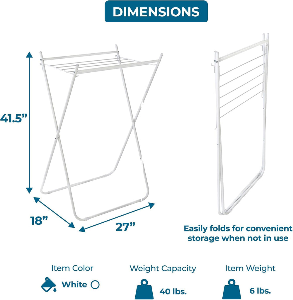 Honey-Can-Do Easy-Fold Collapsible Clothes Drying Rack, Sturdy Metal Laundry ...