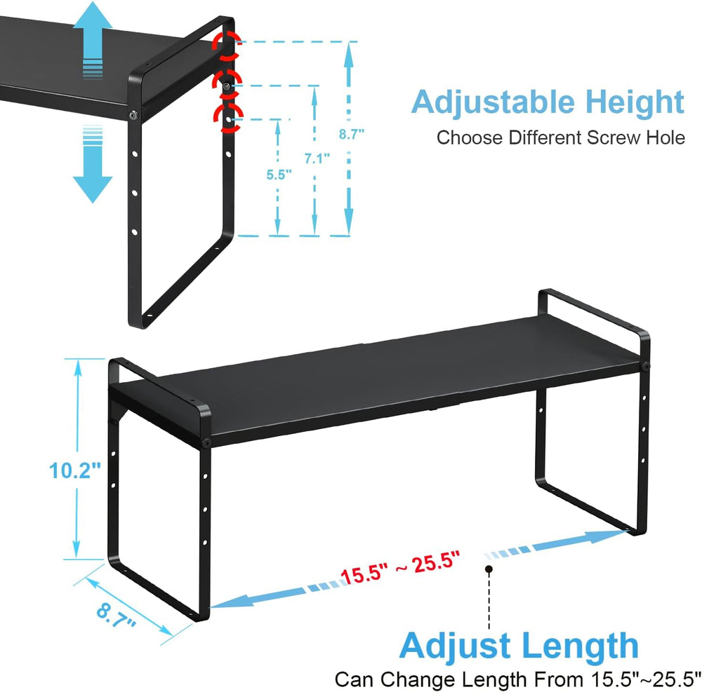 15.5 to 25.5 Inch Kitchen Cabinet Shelf Organizers, Adjustable Kitchen Counte...
