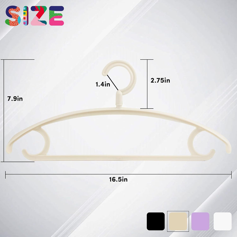 DEDU Plastic Clothes Hangers 20 Pack, Extra Thick Wide Shoulder Coat Hangers ...