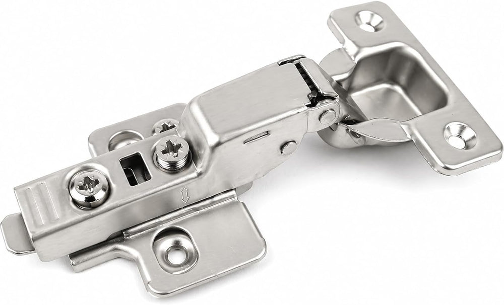 Berta, 100-Pack Half Overlay 110° Soft-Close Frameless Cabinet Hinges