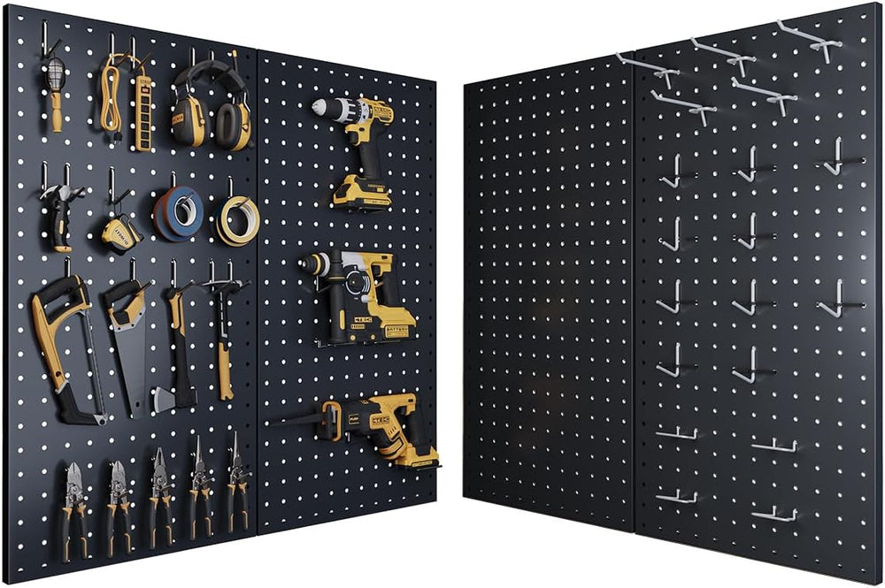 Peg Board, Metal Pegboard Tool Organizer, 12 x 24 in, 30 lb Capacity