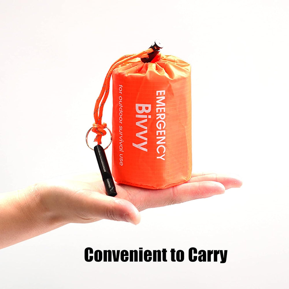 4 Pack Emergency Bag Survival Bivvy Sack with Whistles, Lightweight Portable ...