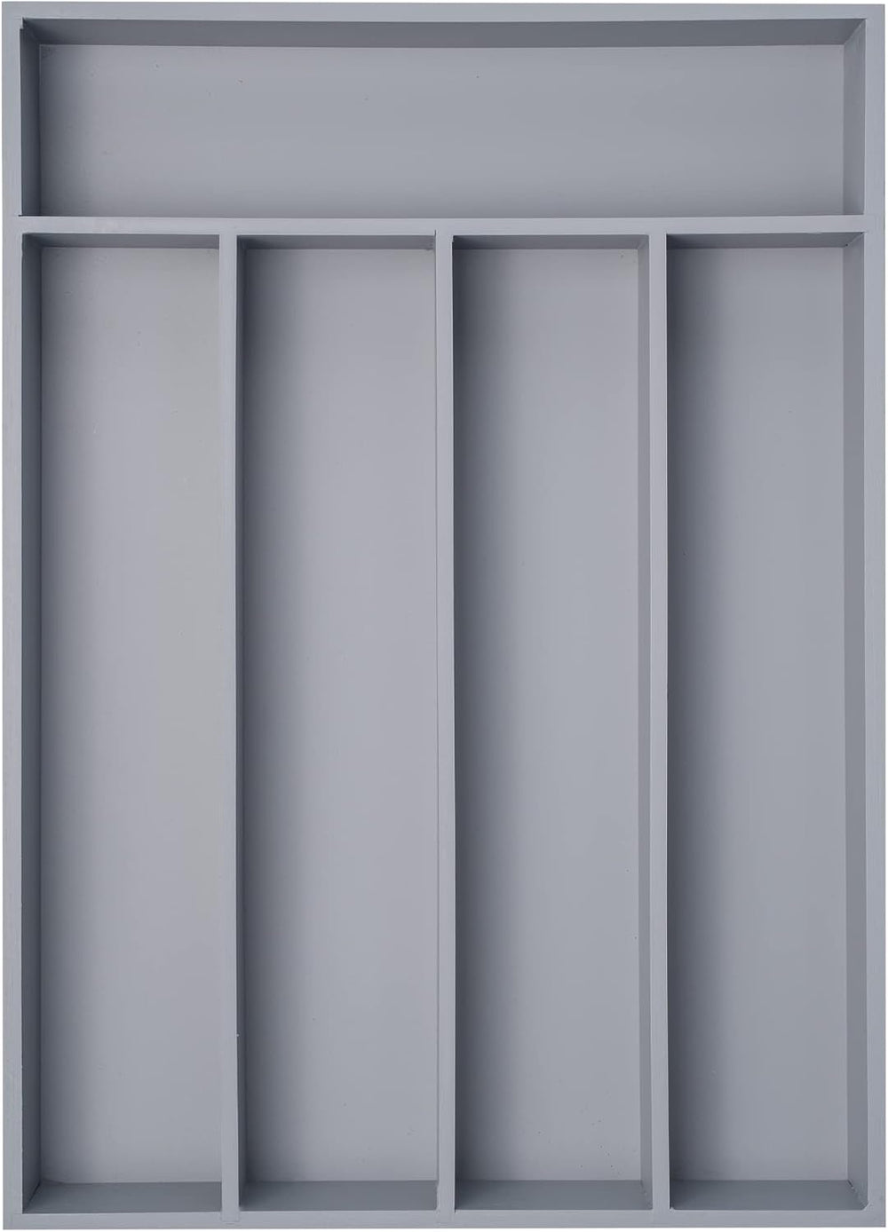 Besilord Bamboo Silverware Holder - Drawer Organizer with 5 Slots (Gray)