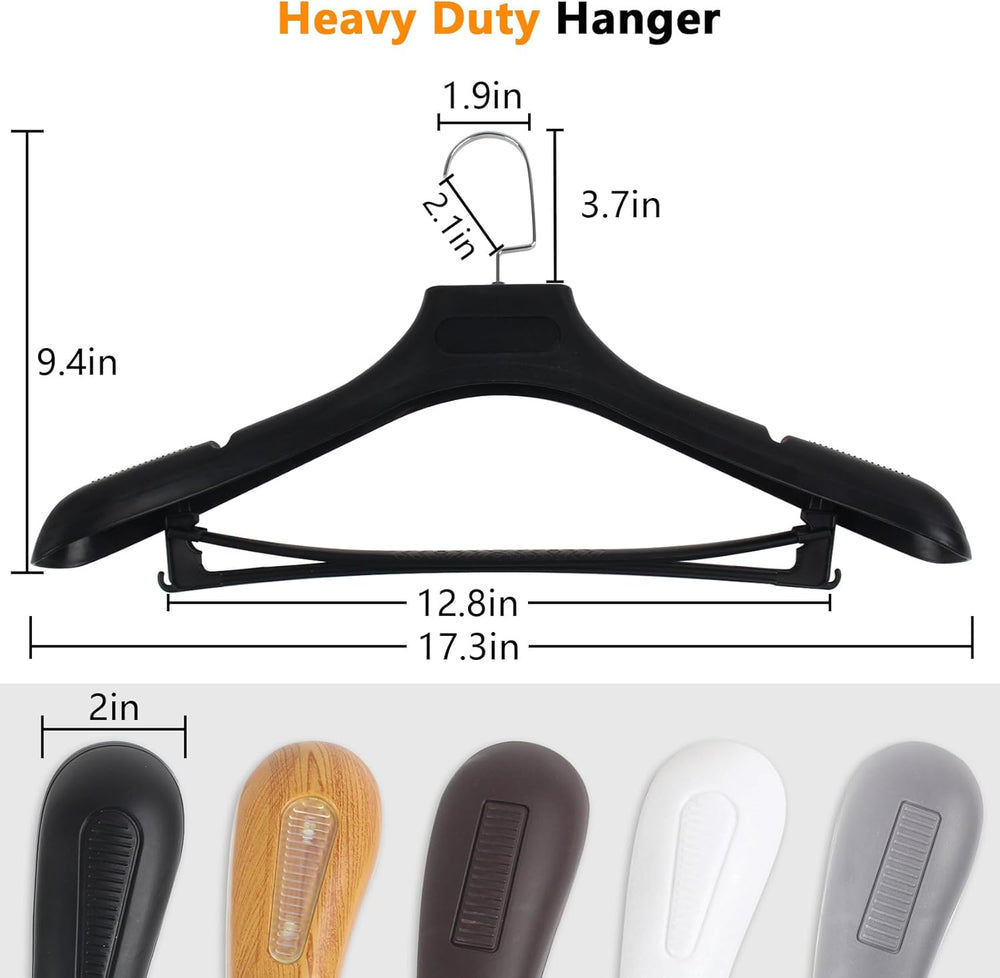 DEDU Suit Hangers for Men 30 Pack Width 17.7", Black Coat Hangers no Sho...