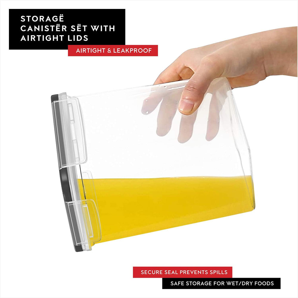 DWËLLZA KITCHEN Airtight Food Storage Container Set - 8 Pieces 1.4L - Plastic...