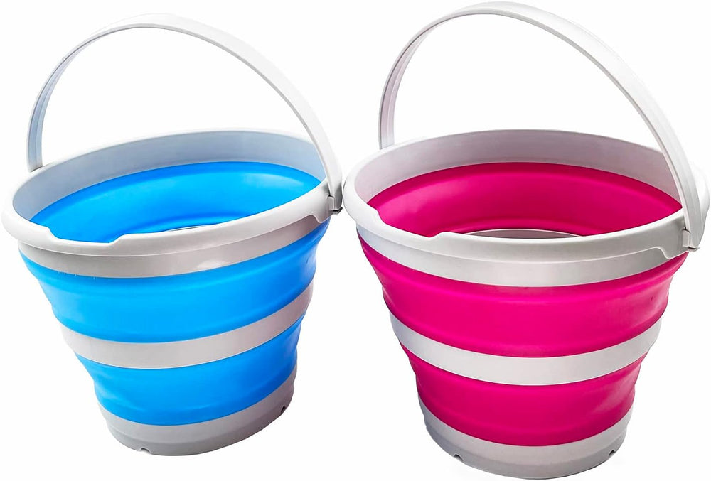 SAMMART 10L (2.6 Gallon) Collapsible Plastic Bucket - Foldable Round Tub - Po...