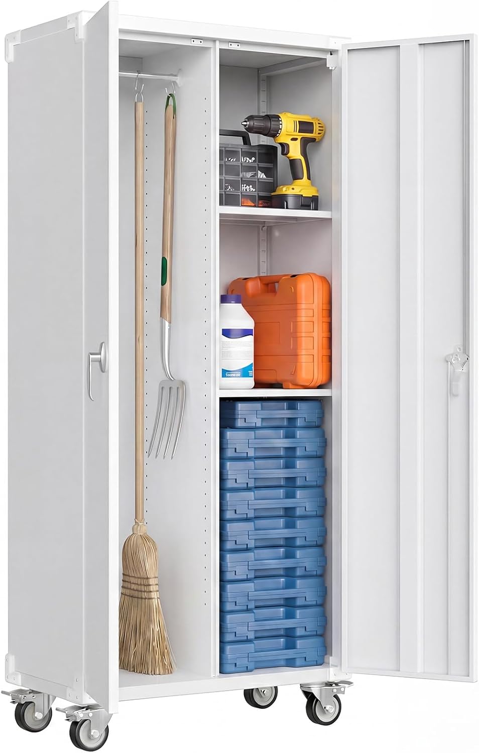 DUMOS 72 Inch Metal Garage Storage Cabinet, Rolling Tool Cabinet