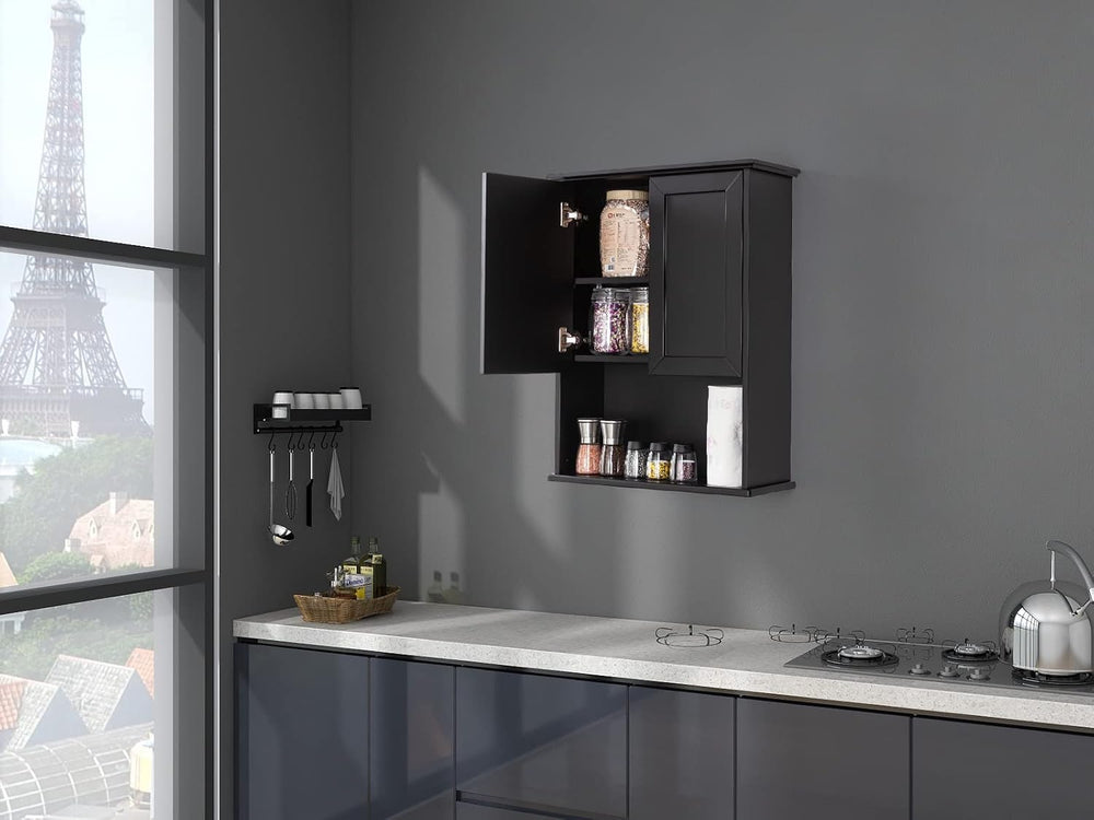 Bathroom Wall Mounted Wood Medicine Cabinet with Adjustable Shelf