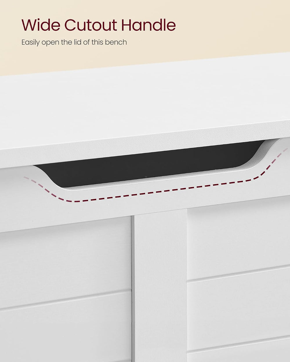 VASAGLE Storage Chest, 47.2 Inches Width Bench with 2 Safety Hinges