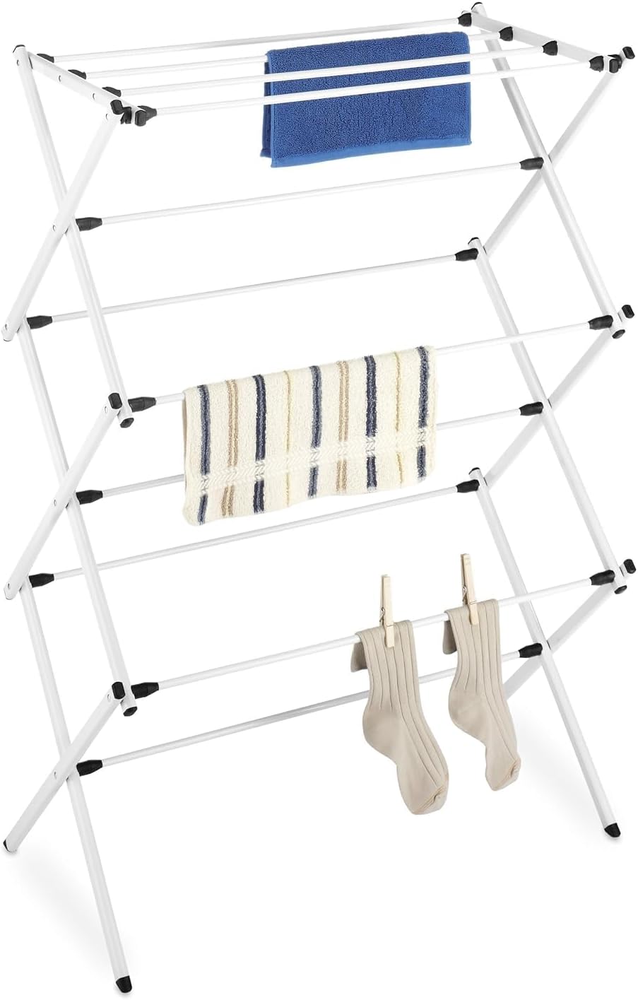 Whitmor Foldable Clothes Drying Rack: 3 Tier Laundry Drying Rack, Collapsible...
