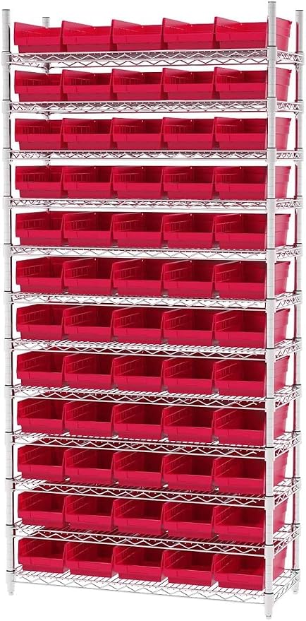Akro-Mils 30130 Plastic Shelf Bins, Heavy Duty Storage Bins (12-Pk)