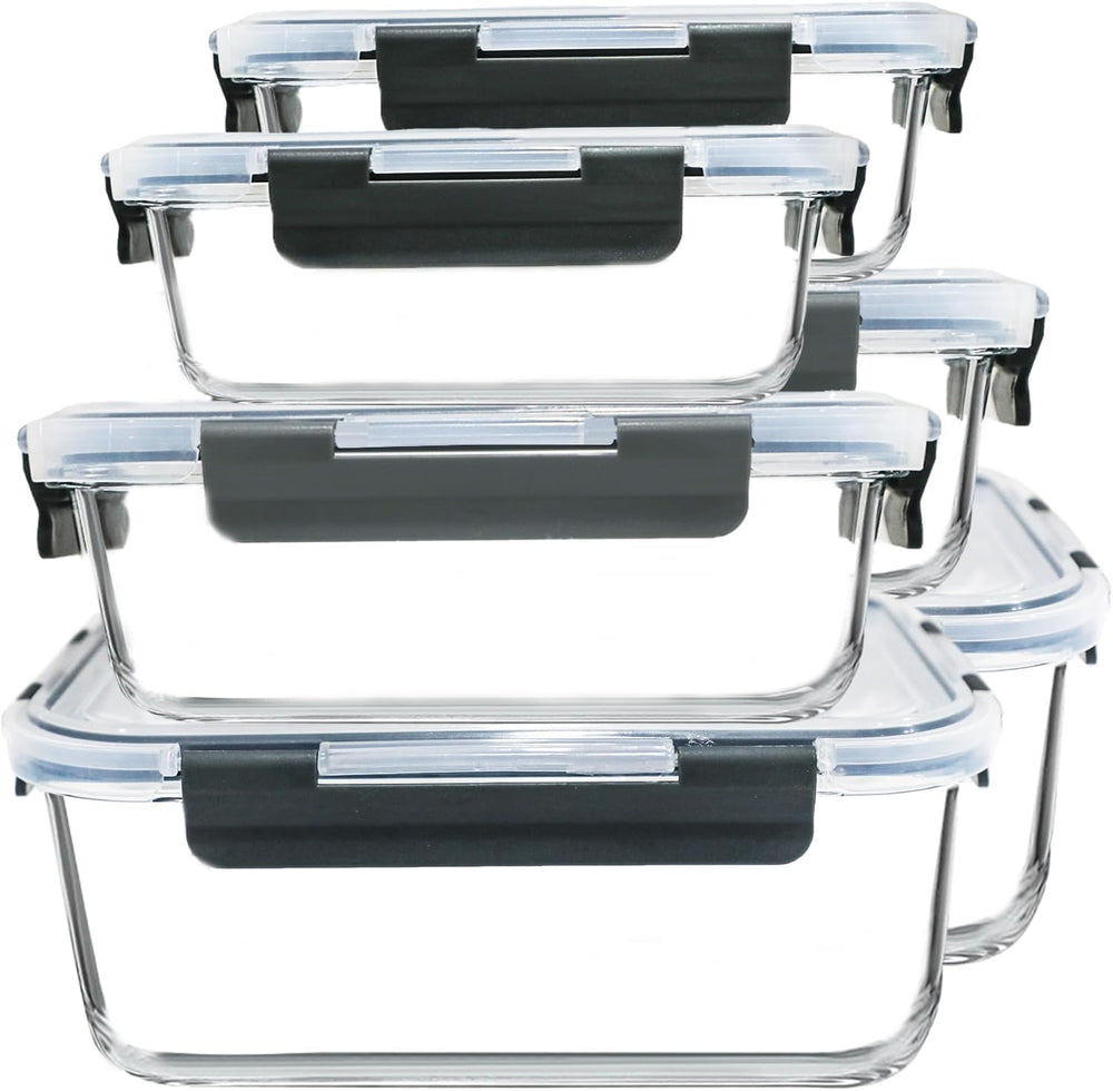 M MCIRCO 6 Pack Extra Large Glass Food Storage Containers with Lids