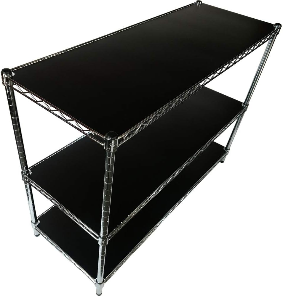 Shelving Inc. 12" d x 24" w Poly Wire Shelf Liners, Black, 4 Count