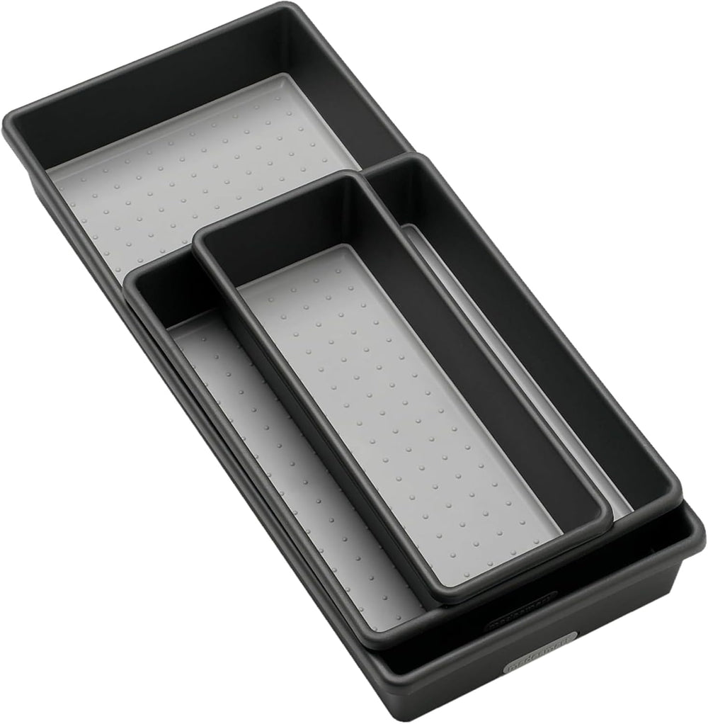 madesmart Storage Bins | Multi-Purpose | Granite | Nonslip Bottom | Set of 3,...