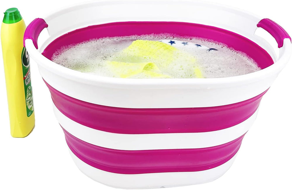 SAMMART 23L (6 Gallons) Collapsible Plastic Laundry Basket - Oval Tub/Basket ...
