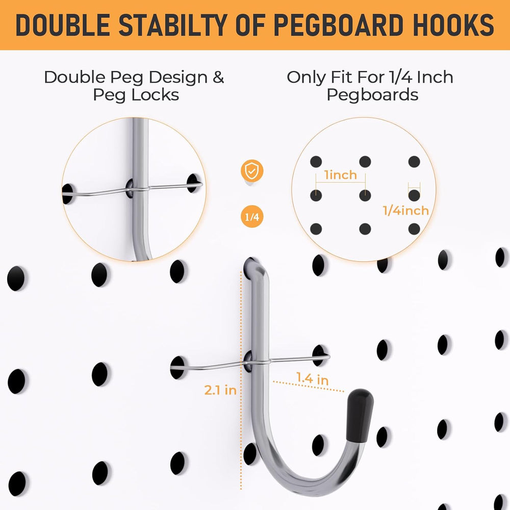 INCLY 48x36 Inch Metal Peg Board Kit 1/4" Pegboard Hooks Accessories