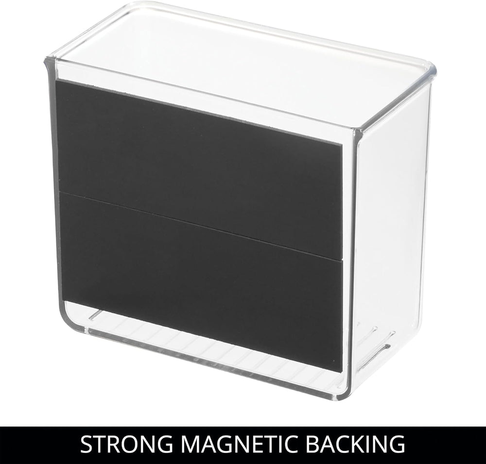 iDesign Magnetic Small Clear Plastic Organizer Bins, 4-Pack