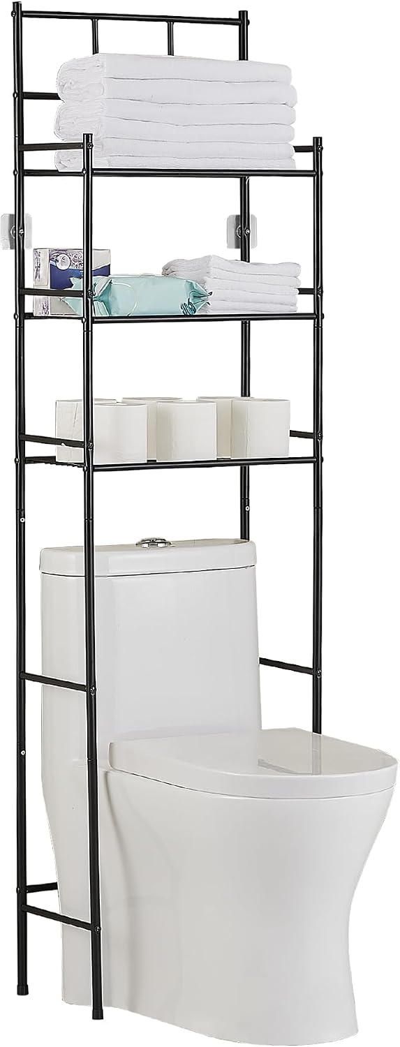 3-Tier Over The Toilet Storage Rack, Black