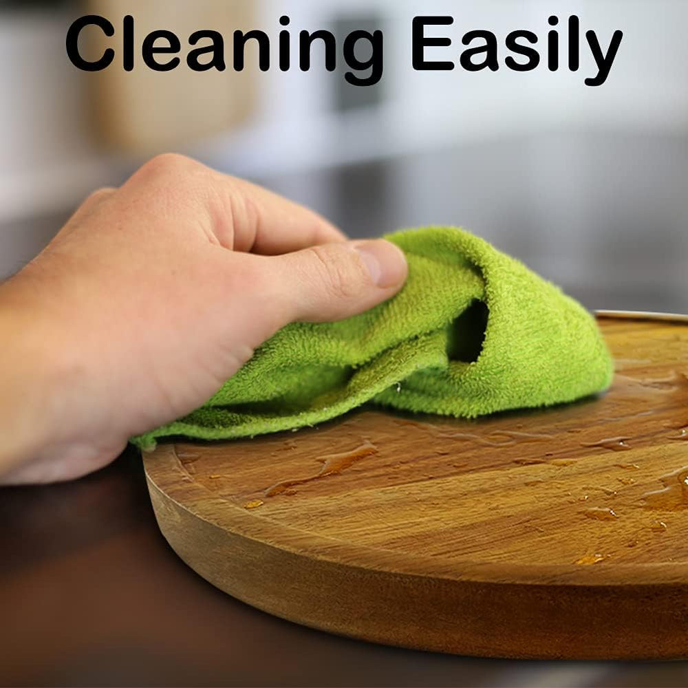 14" Two-Tier Acacia Wood Lazy Susan Organizer Kitchen Turntable for Cabi...