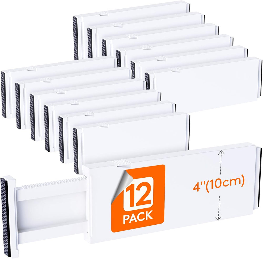Lifewit 12 Pack Drawer Dividers 4" High, 11-17" Adjustable Dresser ...