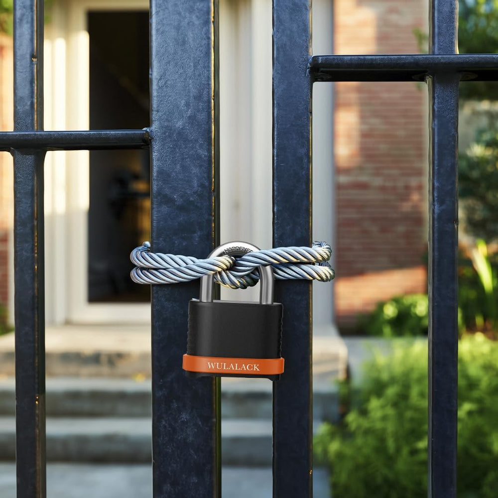WULALACK 4 Digit Heavy Duty Combination Lock, Weatherproof Combo Padlock for ...