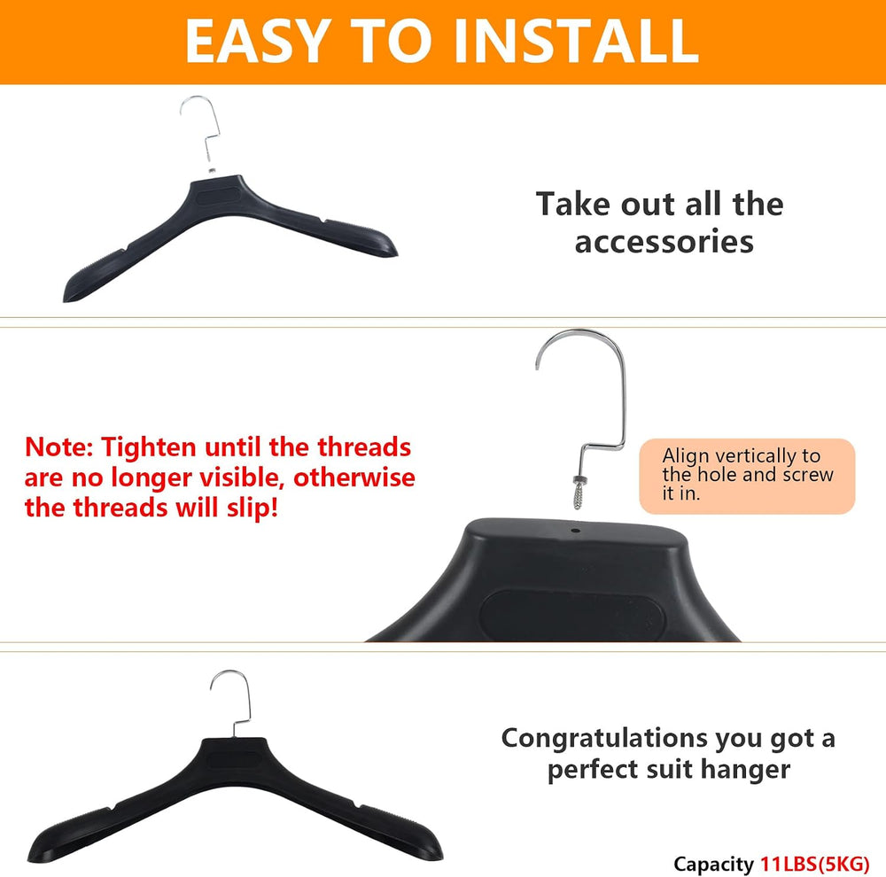 DEDU Suit Hangers for Men 15 Pack, Extra Wide Suit Hanger Non Slip Width 17.7...