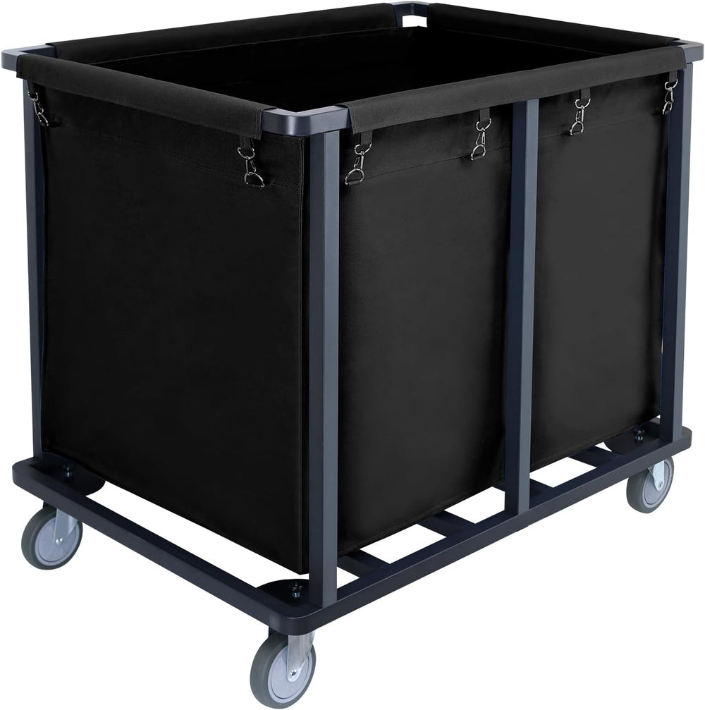 Commercial Laundry Cart with Wheels,400L Black