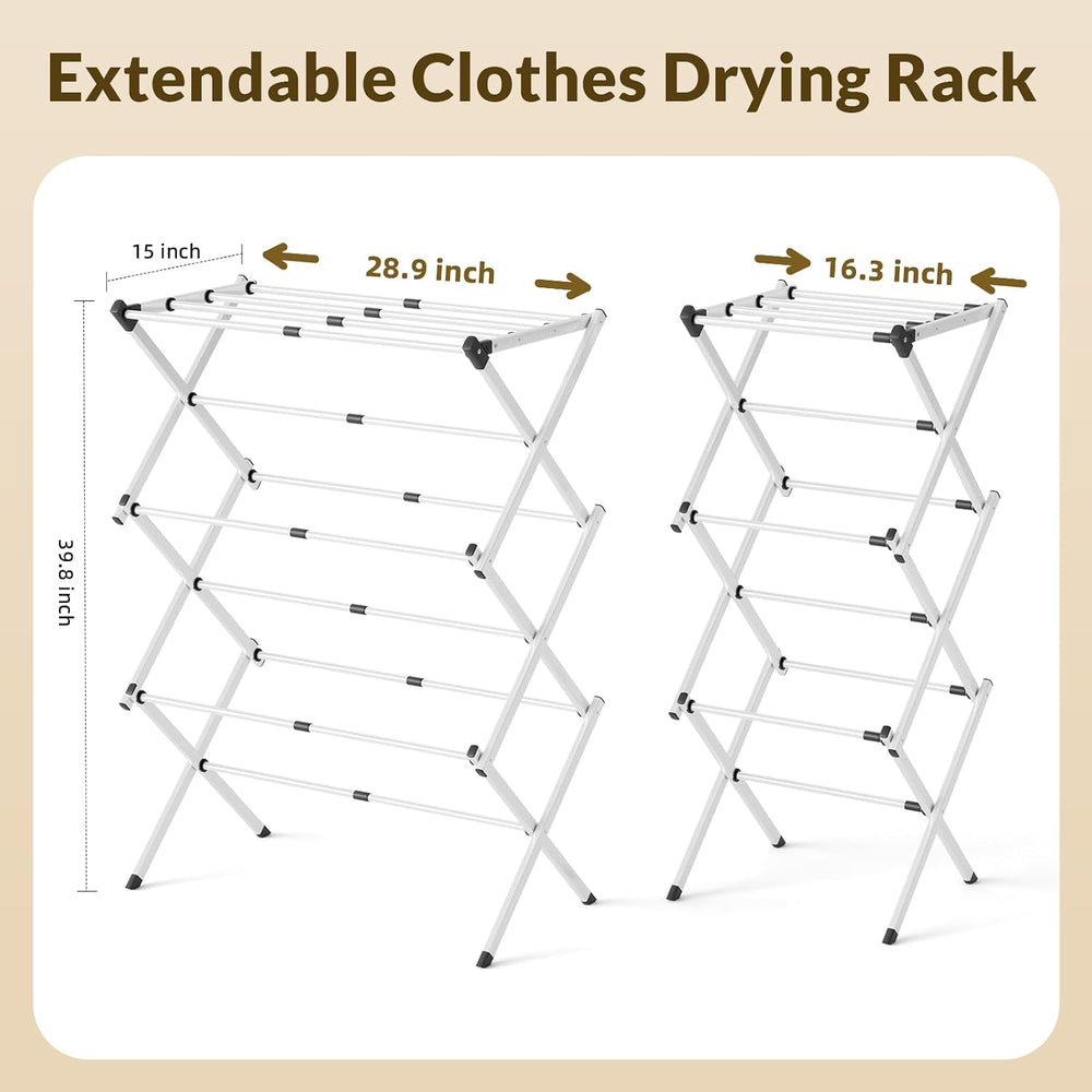 Clothes Drying Rack Collapsible,Heavy Duty Foldable Laundry Rack for Drying C...