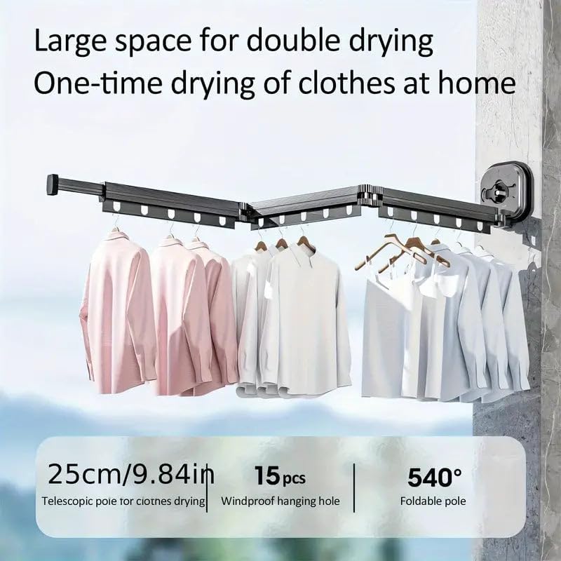 KITCHEN MOVE PYTHON 125cm XXL Aluminium Clothes Airer Wall Mounted Clothes Ai...
