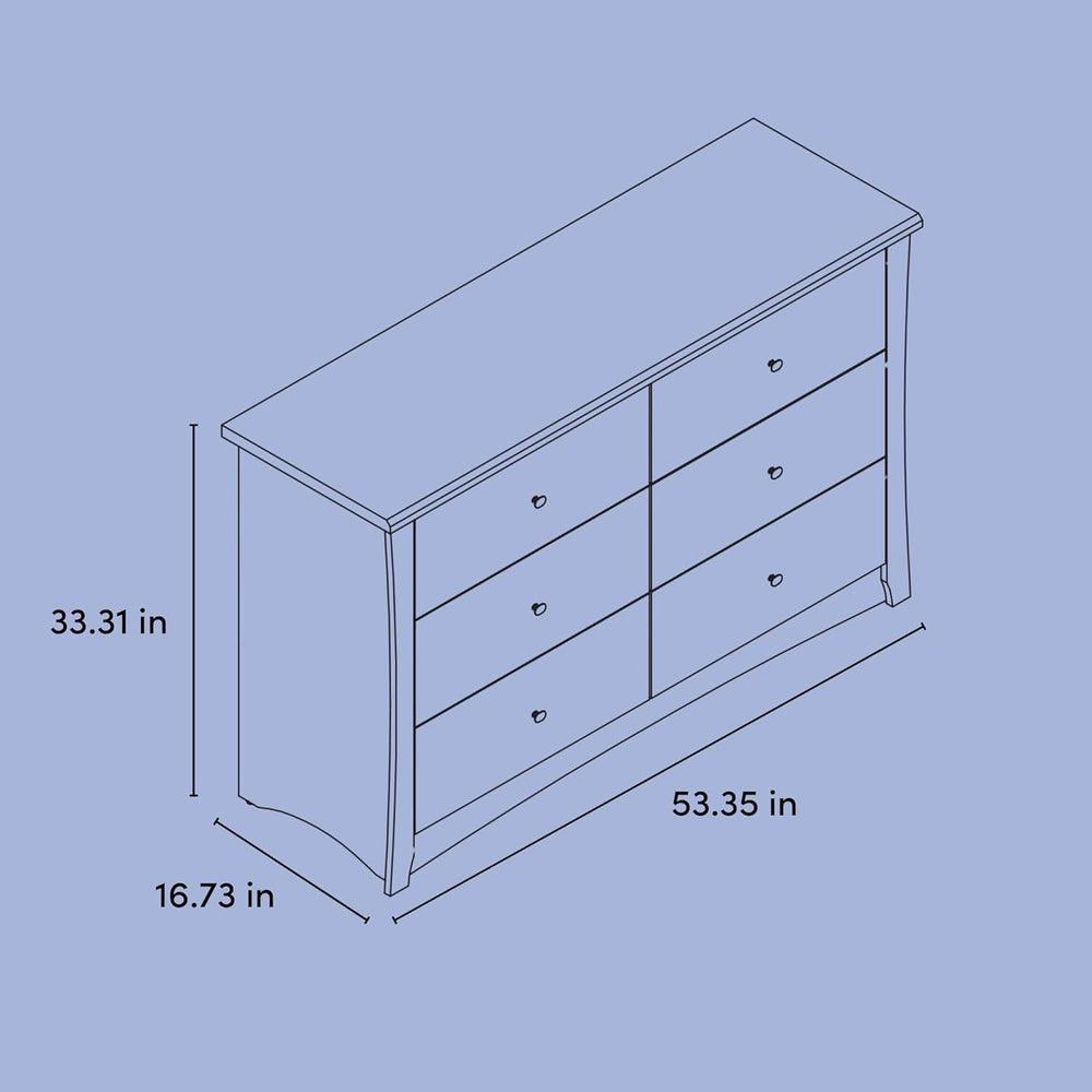 Storkcraft Crescent 6-Drawer Dresser, Pebble Gray