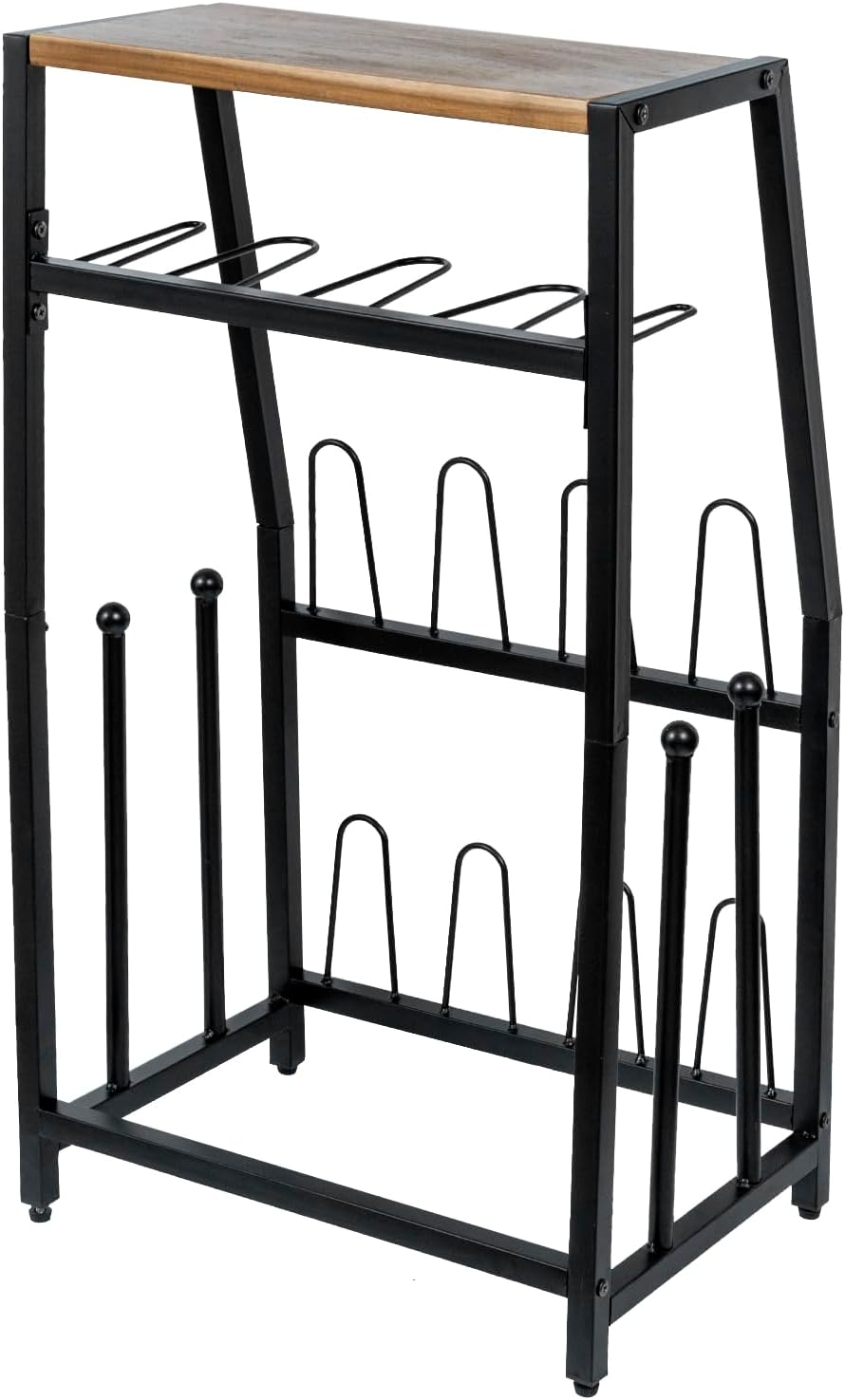 MyGift Acacia Wood Shoe Rack, 2-Tier Entryway Organizer with Boot Storage