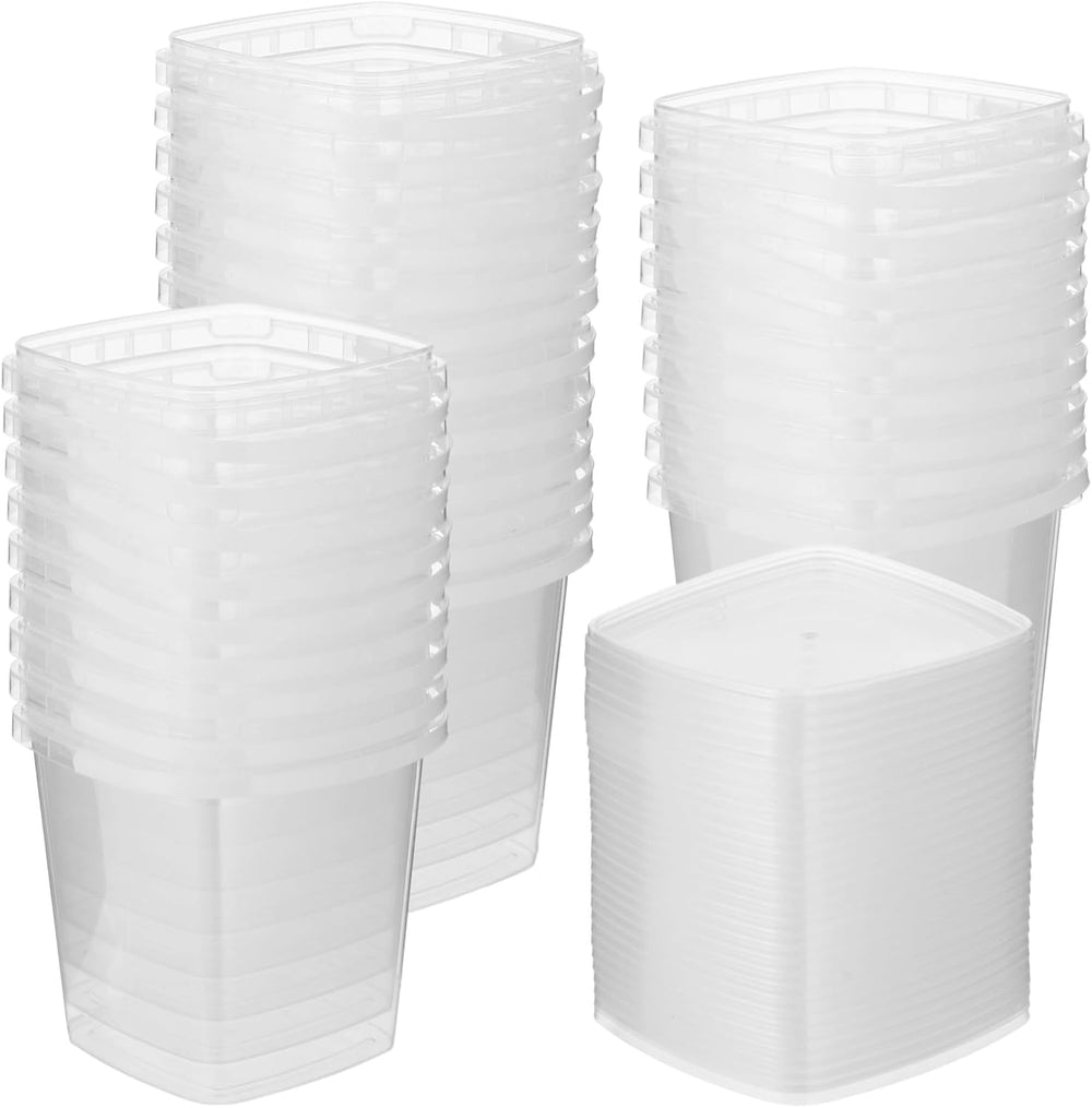 Homaisson 30 Pcs Deli Containers with Lids, 32 oz Square Plastic Food Storage...