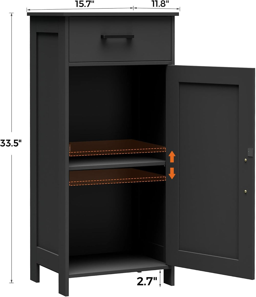 Bathroom Storage Cabinet with Drawer & Adjustable Shelf