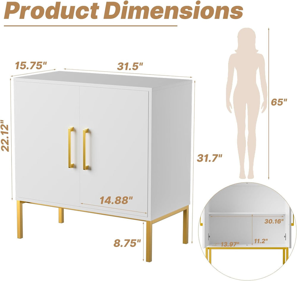 LYNSOM Storage Cabinet with Doors, Free Standing Living Room Cabinet, Modern ...