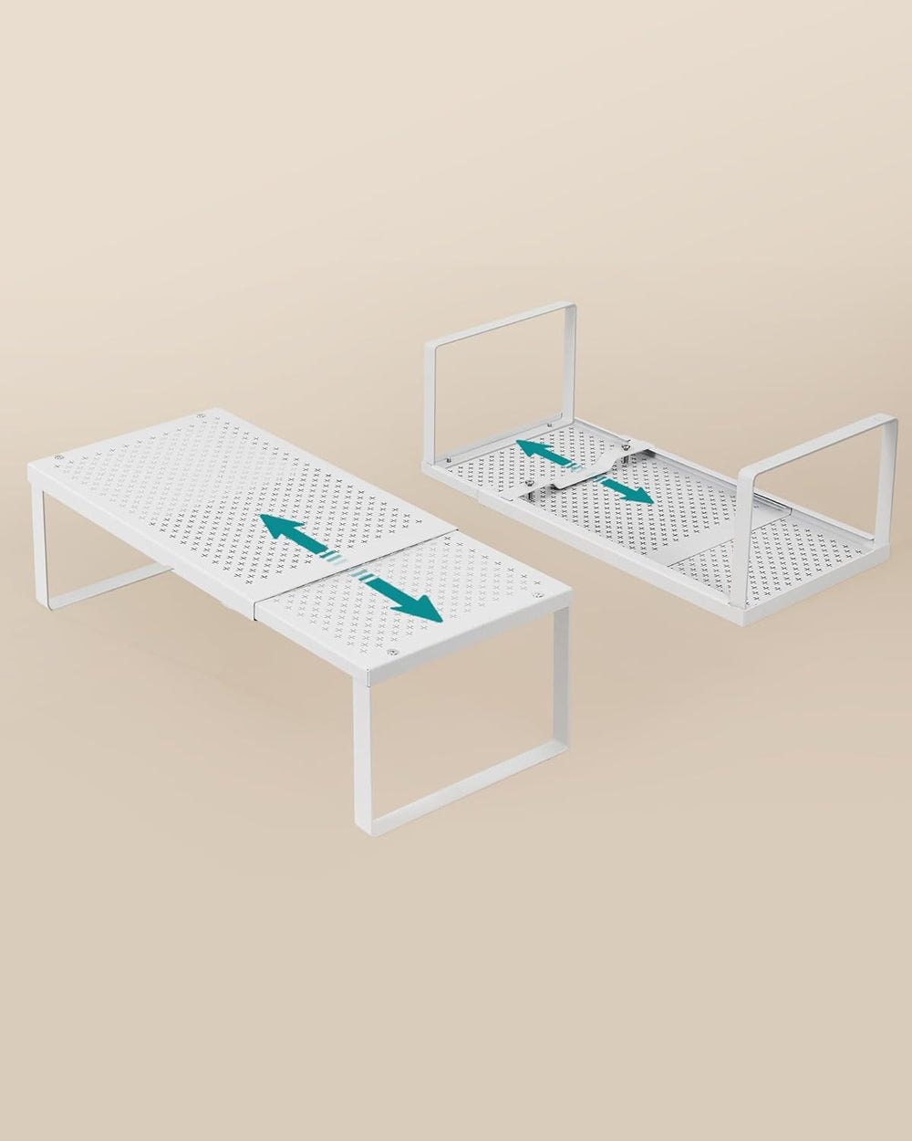 SONGMICS Spice Rack, Expandable Kitchen Countertop Shelf, Steel (Set of 4)
