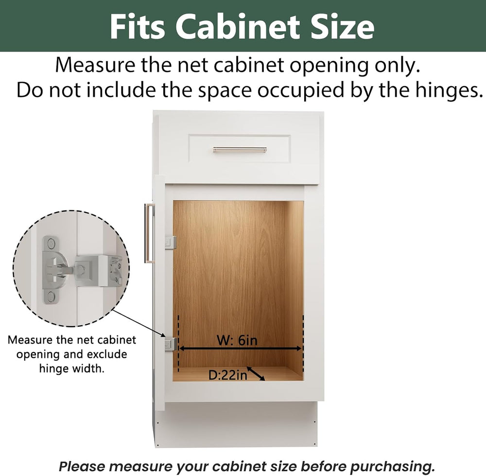 LOVMOR 2 Tier 5½" W x 21½" D, Individual Pull Organizer Kitchen Cab...