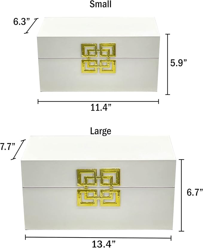 Galt International Large & Small Decorative Storage Box w/Hinged Lid (Set...