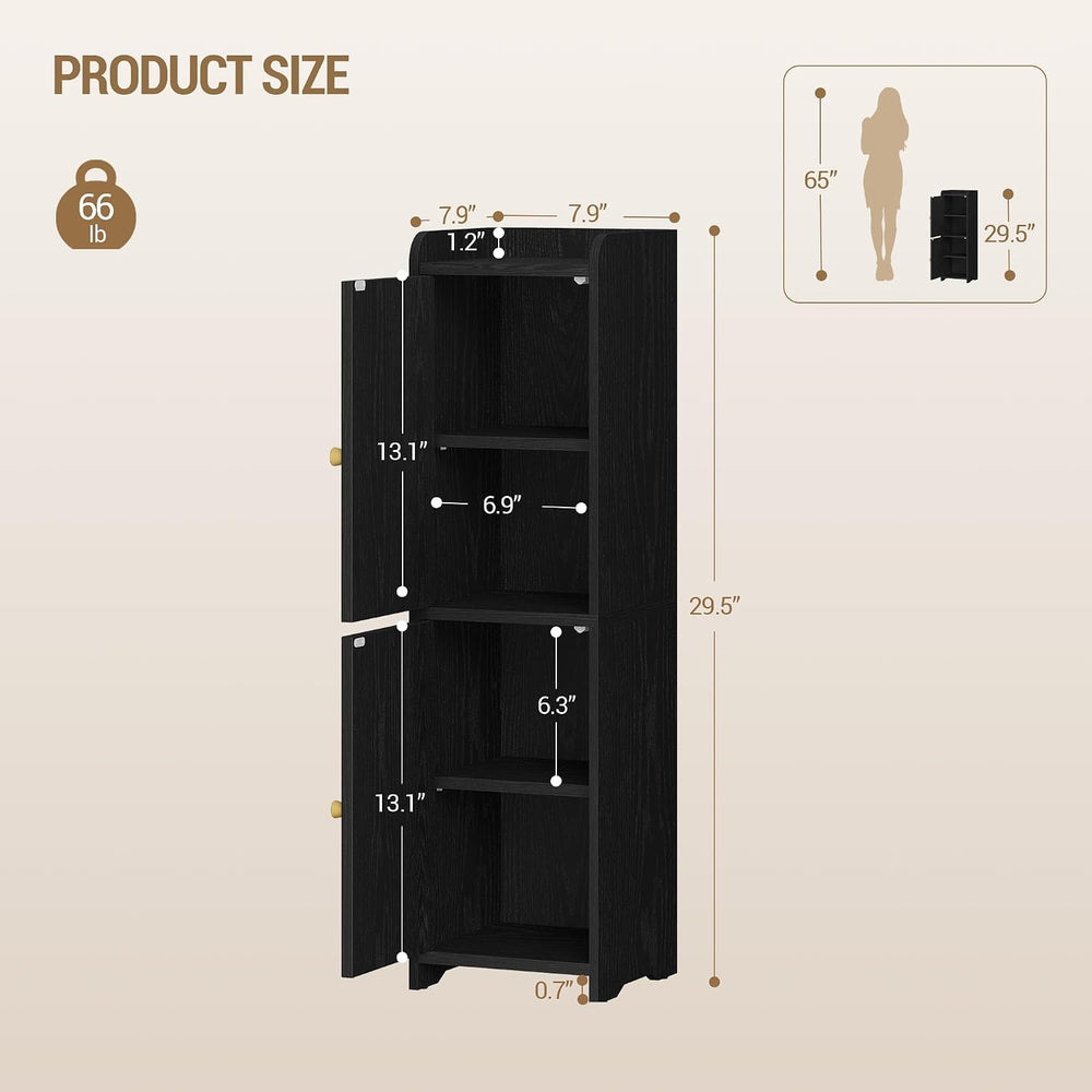 Hzuaneri Bathroom Storage Cabinet, Small Corner Floor Cabinet with 2 Doors