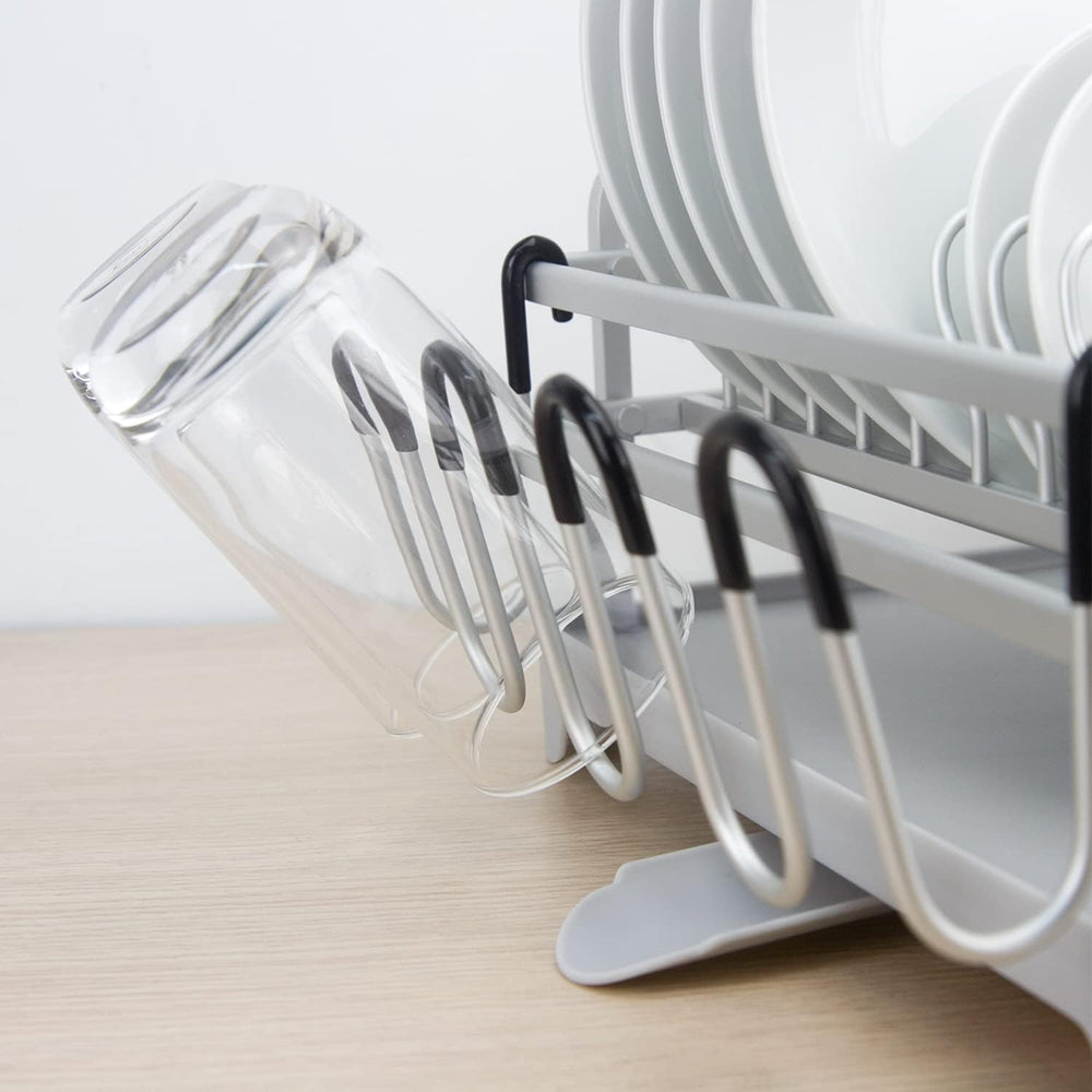 GMT-10353-B Aluminum Dish Drying Rack with Utensil Holder - 2 Tier Kitchen Co...