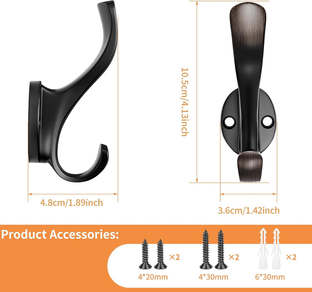 Coat Hooks Heavy Duty - Easy to Install Metal Towel Hooks Screw-in Wall Hooks...