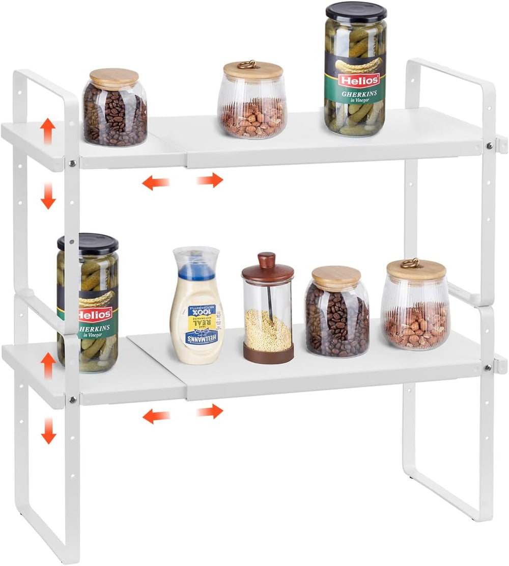 VEVOR Adjustable Kitchen Cabinet Shelf Organizer, 2 Tier Cabinet Shelf
