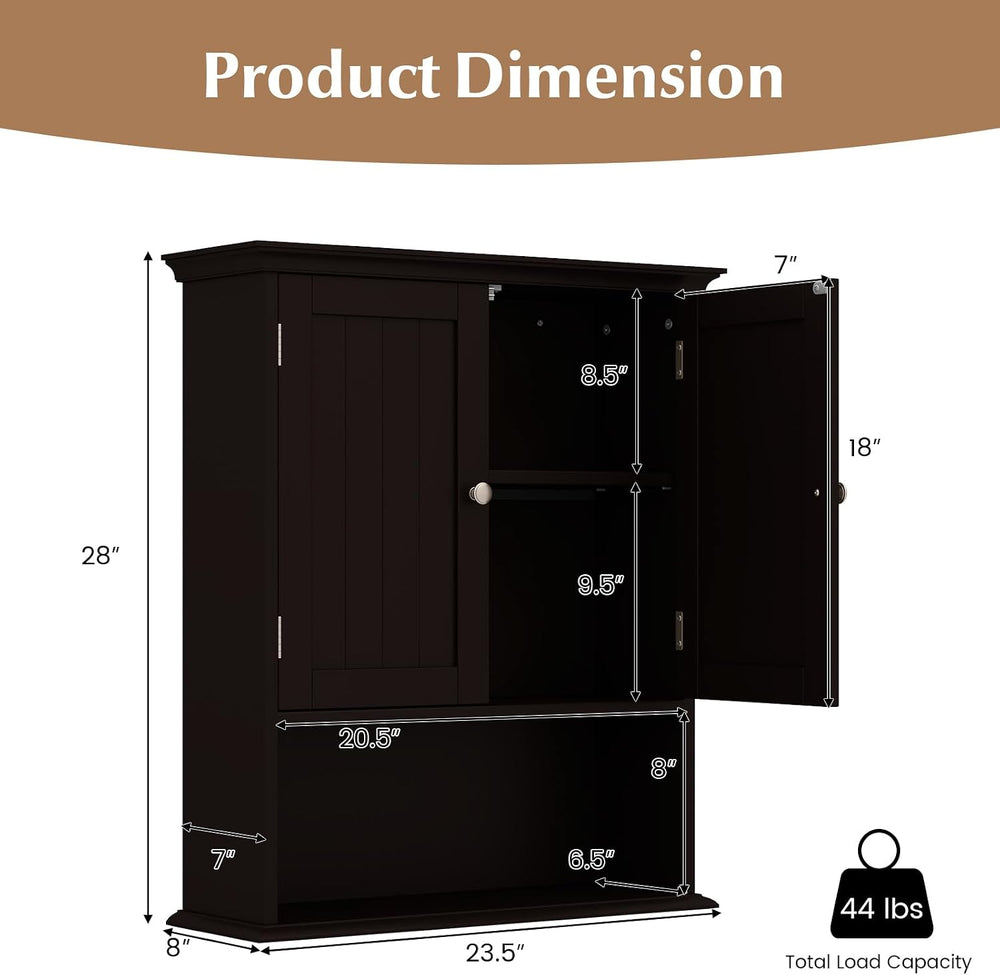 GIANTEX Wall Mounted Medicine Cabinets - Above Toilet Bathroom Cabinet with A...