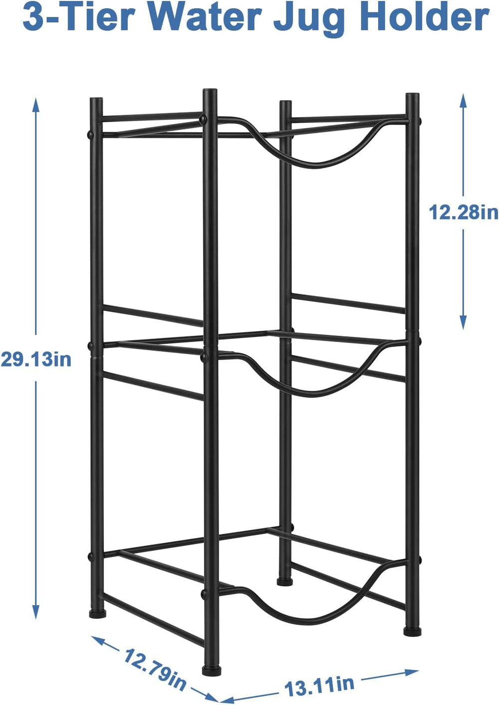 smusei 5 Gallon Water Bottle Jug Holder 3 Tier Heavy Duty Cooler Jug Storage ...