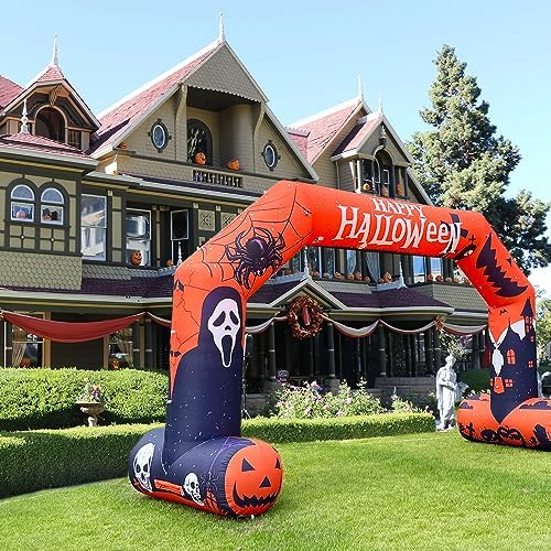 20ft Halloween Inflatable Archway with 250W Blower, Hexagon Inflatable Arch f...