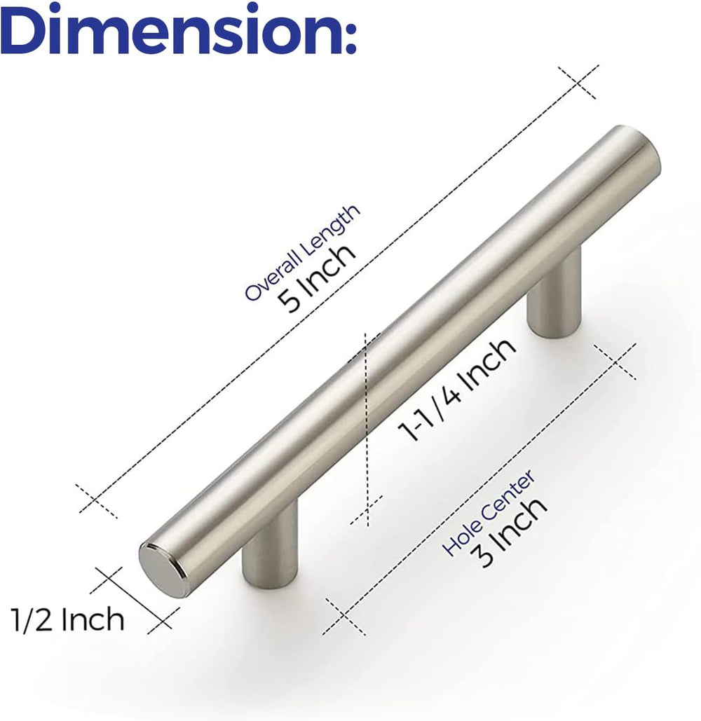 Ravinte Cabinet Handles, Brushed Nickel,5" Length,3" Hole Center,40...