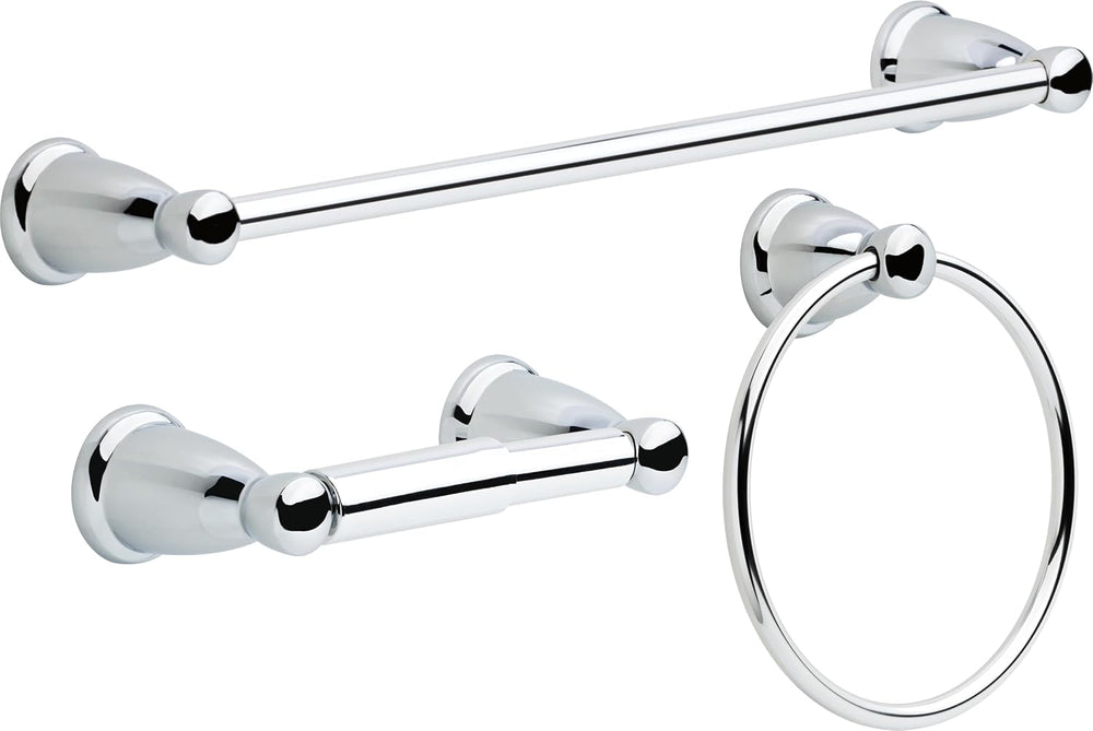 Franklin Brass 3-Piece Polished Chrome Bathroom Set Towel Rack, Ring, Toilet ...
