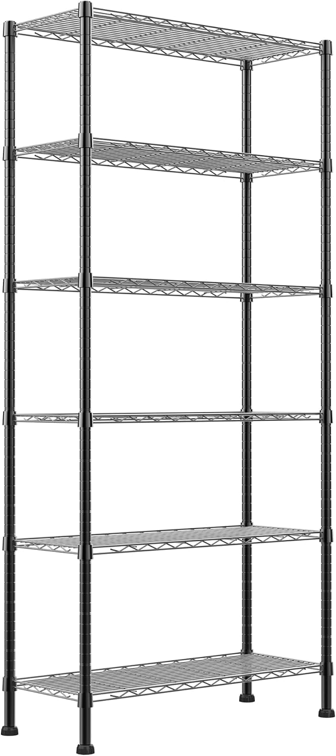 REGILLER 6-Wire Shelving Metal Storage Rack Adjustable Shelves,Standing Stora...