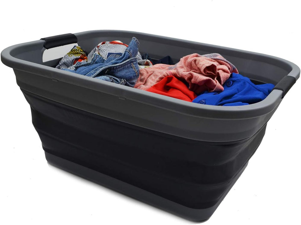 SAMMART 41L (10.8 gallon) Collapsible Plastic Laundry Basket - Foldable Pop U...