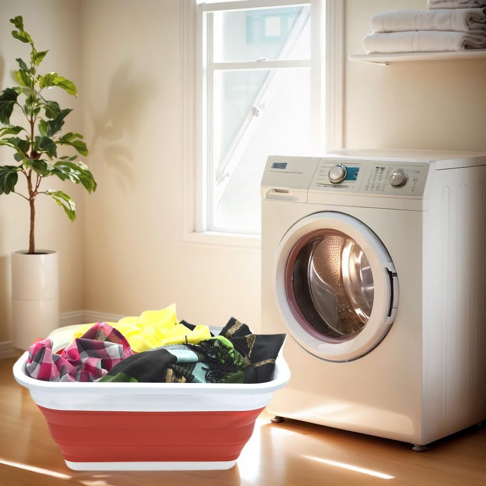 SAMMART Set of 2-41L(10.8 gallon) Collapsible Plastic Laundry Basket-Pop Up S...