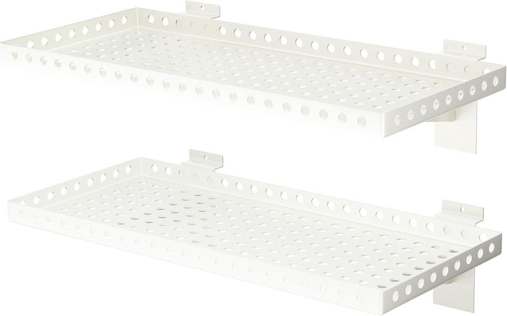 2 Pack Heavy Duty Slatwall Shelves 10 X 24 Inch, White